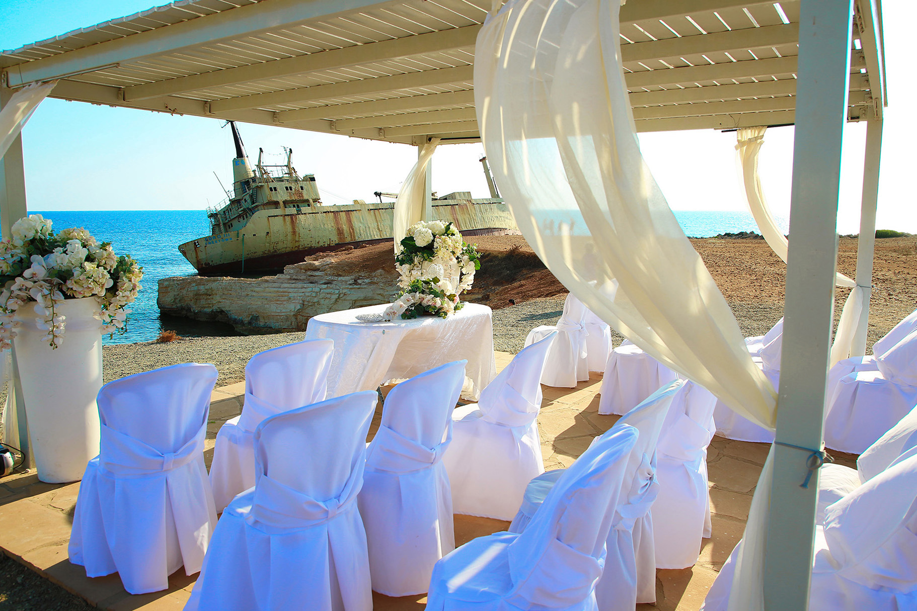 Book your wedding day in Pegeia Shipwreck 